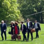 WOW! Giant Entourage Escorts Biden as He Arrives to White House Amid Reports He’s Too Feeble to Walk Solo (VIDEO)