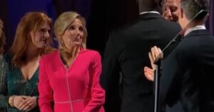 Jill Biden Wears Tacky Bright Pink Dress with Rhinestones to White House Correspondents’ Dinner (VIDEO)
