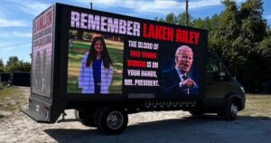 Giant Laken Riley Billboard Truck Circles Biden’s Speaking Venue in Tampa