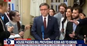 WATCH: ‘I’ve Done Here What I Believe to be The Right Thing’ — Mike Johnson Speaks to Press After Leading House Vote to Send $95 BILLION to Fund Conflicts Oceans Away