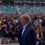 “USA! USA! USA!” – President Trump Arrives Outside McLaren Garage at Formula One Miami Grand Prix to Thunderous Applause (VIDEO)