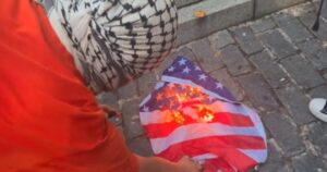Despicable: Pro-Hamas Agitators Torch American Flag and Desecrate World War I Memorial in New York City While Police Guard Star-Studded Met Gala Event (VIDEO)
