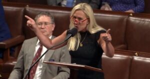 “For Americans Watching This Is the Uniparty!” – WATCH: Marjorie Taylor Greene Is Booed by Democrats AND RINOs As She Moved to Oust Mike Johnson as Speaker (VIDEO)