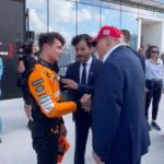 Good Luck Charm: After President Trump Fires Up F1 Crowd Outside McLaren Pit, McLaren Driver Lando Norris Wins First Ever F1 Race(Video)