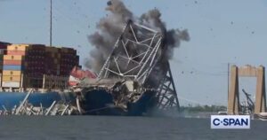 Crews Execute Controlled Demolition to Dismantle Remaining Span of Collapsed Francis Scott Key Bridge in Baltimore (VIDEO)