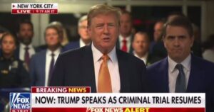 TUESDAY TRUMP TRIAL: Joe Piscopo, Pam Bondi, Sen. Eric Schmidt, US Lawmakers, and Don Jr. Join President Trump at NY Show Trial Today – Andrew Giuliani Is Reporting Live from Courtroom