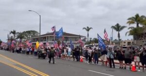 SoCal: Thousands of Cheering Supporters Line the Streets in Newport Beach to Catch a Glimpse of President Trump (VIDEO)