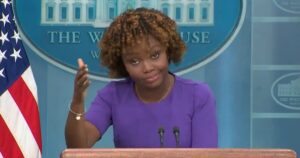 “We Didn’t See Him All Day” – Karine Jean-Pierre Stutters as She Struggles to Say What Joe Biden Did All Day (AUDIO)