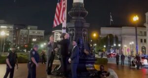 House Republicans Raise American Flags at Union Station In D.C. After Hamas Supporters Took Down and Burned Flags